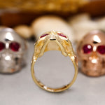 Load image into Gallery viewer, 14K Solid Gold Skull Ring Y203
