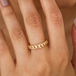 Load image into Gallery viewer, 14K Solid Gold Chain Ring Y182