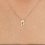 Load image into Gallery viewer, 14k Solid Gold Note Necklace K103