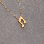 Load image into Gallery viewer, 14k Solid Gold Note Necklace K103