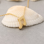 Load image into Gallery viewer, 14k Solid Gold Note Necklace K103