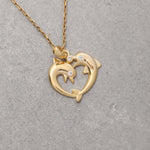 Load image into Gallery viewer, 14K Solid Gold Dolphin Fish Necklace K106