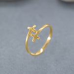 Load image into Gallery viewer, 14K Solid Gold Cross Ring Y133