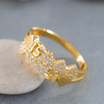 Load image into Gallery viewer, 14K Solid Gold 15 Heart Ring Y165