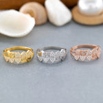 Load image into Gallery viewer, 14K Solid Gold 15 Heart Ring Y165