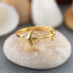 Load image into Gallery viewer, 14K Solid Gold Anchor Ring Y137
