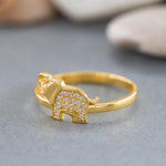 Load image into Gallery viewer, 14K Solid Gold Elephant Ring Y143