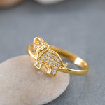 Load image into Gallery viewer, 14K Solid Gold Elephant Ring Y143