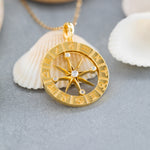 Load image into Gallery viewer, 14K Solid Gold Compass Necklace K97