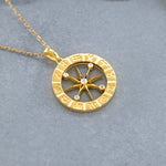Load image into Gallery viewer, 14K Solid Gold Compass Necklace K97