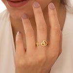 Load image into Gallery viewer, 14K Solid Gold Anchor Ring Y137