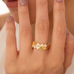 Load image into Gallery viewer, 14K Solid Gold 15 Heart Ring Y165