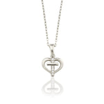 Load image into Gallery viewer, 14K Solid Gold Heart Cross Necklace K157