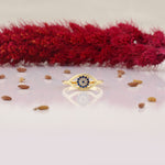 Load image into Gallery viewer, 14K Solid Gold Evil Eye Ring Y276