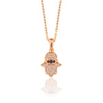 Load image into Gallery viewer, 14K Solid Gold Hamsa Necklace K149