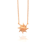 Load image into Gallery viewer, 14K Solid Gold Sun Necklace K138