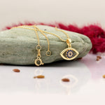Load image into Gallery viewer, 14K Solid Gold Evil Eye Necklace K128