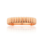 Load image into Gallery viewer, 14K Solid Gold Vertical Lines Band Ring Y341