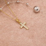 Load image into Gallery viewer, 14K Solid Gold Tiny Cross Necklace K45