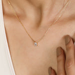 Load image into Gallery viewer, 14K Solid Gold Oval Solitaire Necklace K47