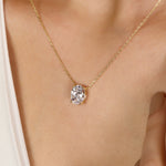 Load image into Gallery viewer, 14K Solid Gold Oval Solitaire Necklace K48