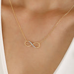 Load image into Gallery viewer, 14K Solid Gold Infinity Necklace K55