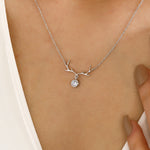 Load image into Gallery viewer, 14K Solid Gold Deer Antler Necklace K56