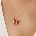 Load image into Gallery viewer, 14K Solid Gold Fruit Necklace K54