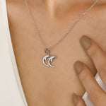 Load image into Gallery viewer, 14K Solid Gold Dolphin Necklace K61
