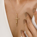 Load image into Gallery viewer, 14K Solid Gold Jesus Cross Necklace K63