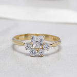 Load image into Gallery viewer, 14K Solid Gold Heart Flower Ring T11