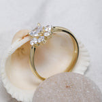 Load image into Gallery viewer, 14K Solid Gold Heart Flower Ring T11
