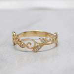 Load image into Gallery viewer, 14K Solid Gold Leaf Ring Y63