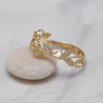 Load image into Gallery viewer, 14K Solid Gold Leaf Ring Y63