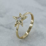 Load image into Gallery viewer, 14K Solid Gold Starfish Ring Y68