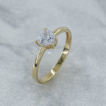 Load image into Gallery viewer, 14K Solid Gold Heart Solitaire Ring T15