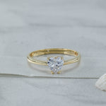 Load image into Gallery viewer, 14K Solid Gold Heart Solitaire Ring T15