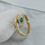 Load image into Gallery viewer, 14K Solid Gold Snake Ring Y71