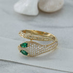 Load image into Gallery viewer, 14K Solid Gold Snake Ring Y71