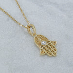 Load image into Gallery viewer, 14K Solid Gold Tiny Hamsa Necklace K85