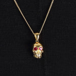 Load image into Gallery viewer, 14K Solid Gold Skull Men Necklace