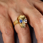 Load image into Gallery viewer, 14K Solid Gold Skull Men Ring EY21