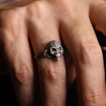 Load image into Gallery viewer, 14K Solid Gold Skull Men Ring EY23