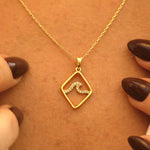 Load image into Gallery viewer, 14K Solid Gold Wave Necklace K140