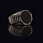 Load image into Gallery viewer, 14K Solid Gold Men Onyx Stone Ring EY29