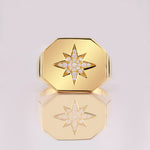 Load image into Gallery viewer, 14K Solid Gold North Star Men Ring EY24