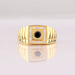 Load image into Gallery viewer, 14K Solid Gold Signet Men Ring EY31