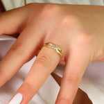Load image into Gallery viewer, 14K Solid Gold Infinity Ring Y285