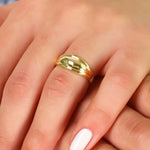 Load image into Gallery viewer, 14k Solid Gold Dome Ring Y280