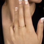 Load image into Gallery viewer, 14K Solid Gold Sidewalk Chain Ring Y43